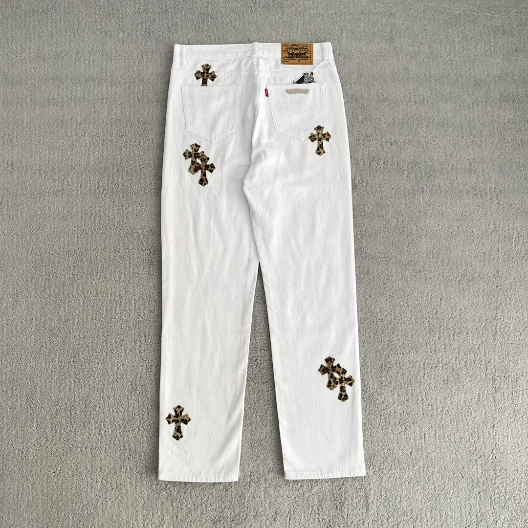 Chrome Heart White Cowhide Leather Sizes 28-36